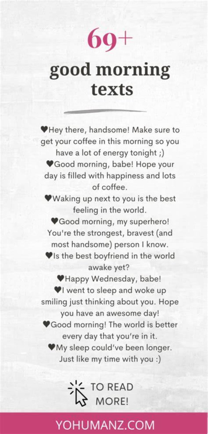 200 Cute Good Morning Texts For Him To Make Him Smile Before us