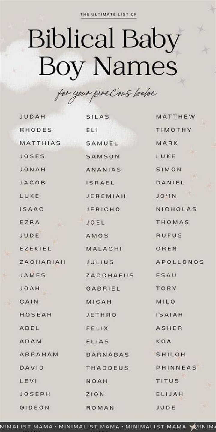 65 Unique Biblical Boy Names with Meanings Boy names, Christian baby