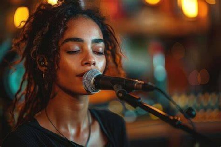 Black Female Singer Performing on Stage Stock Photo Image of happy, beauty 193542486