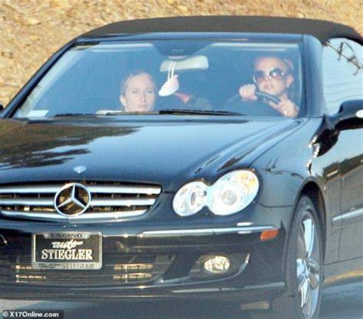 Britney Spears with her convertible