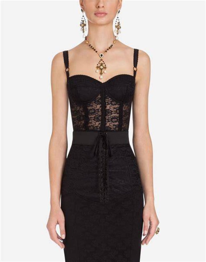 Dolce & gabbana Lace Corset Dress in Black Lyst