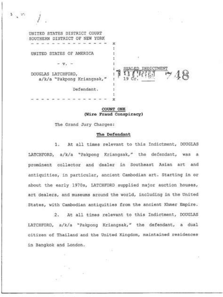 Douglas Latchford indictment DocumentCloud