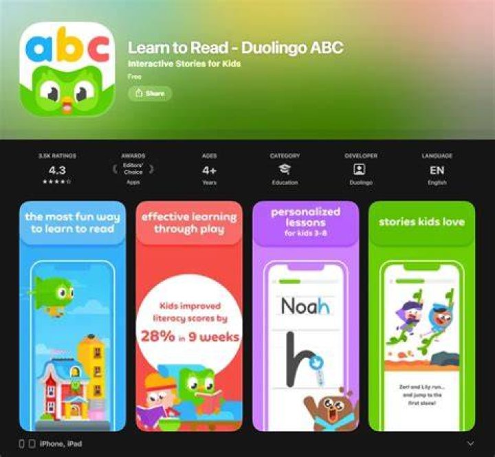 Duolingo ABC a new app to help parents homeschool their kids (aged 36
