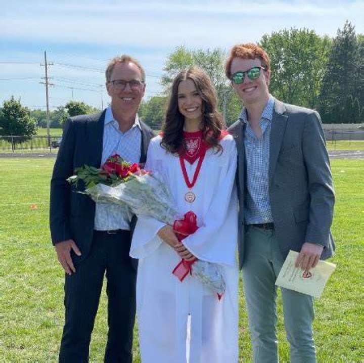 Eric Ferguson and Ethan Ferguson during Peyton Diane's high school graduation.