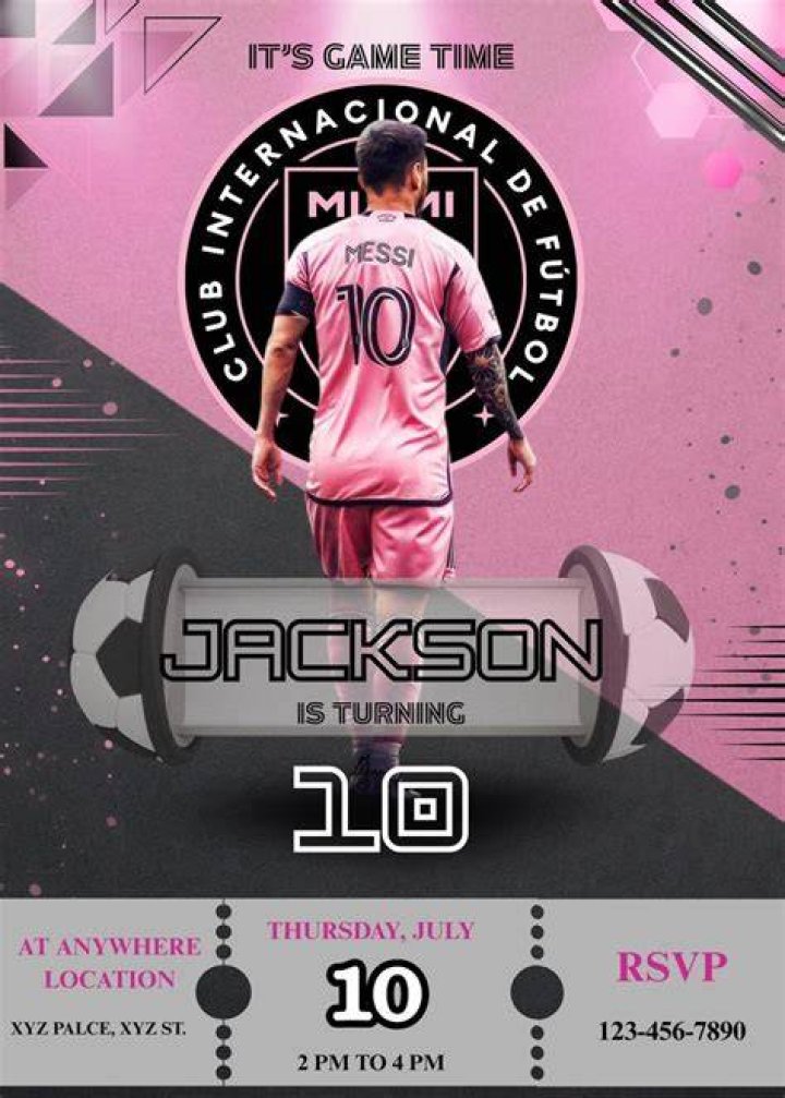 Inter Miami Messi Birthday Invitation Lovely Invite