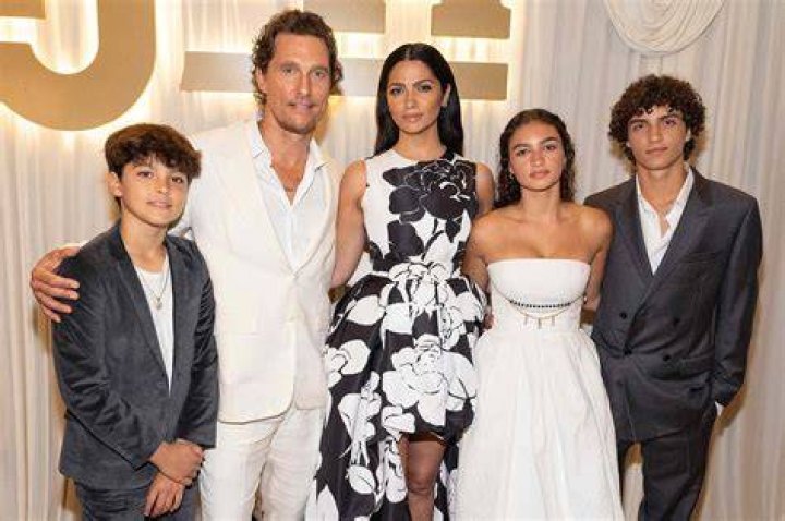 Livingston McConaughey, Camila Alves, Vida McConaughey, Levi McConaughey, Matthew McConaughey attends the Hollywood Walk of Fame ceremony in 2014