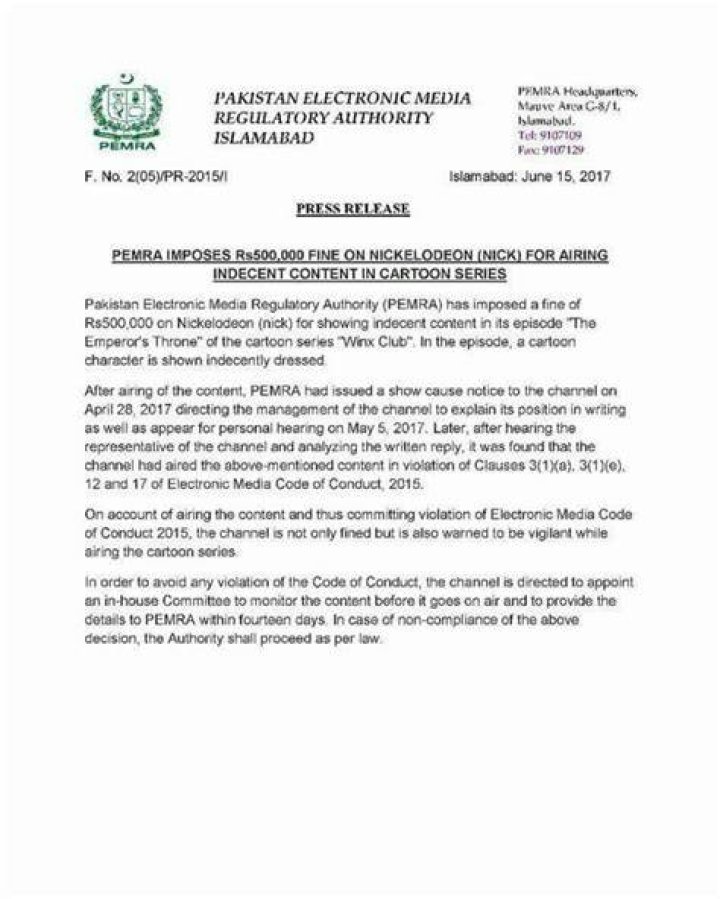 PEMRA imposes Rs500,000 fine on Nickelodeon over this cartoon Culture Images