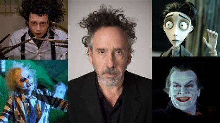 Tim Burton is on a suit and Helena Bonham Carter is wearing a black dress.