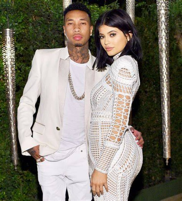 Tyga and Kylie Jenner at a fashion show