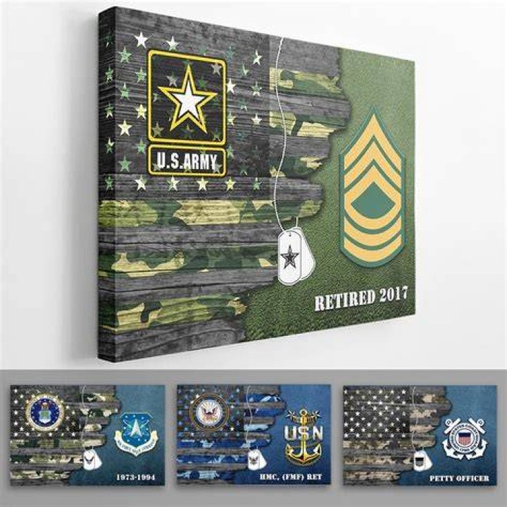 US Military Ranks Canvas Wall Art United States Enlisted and Officer Insignia Canvas Print Navy