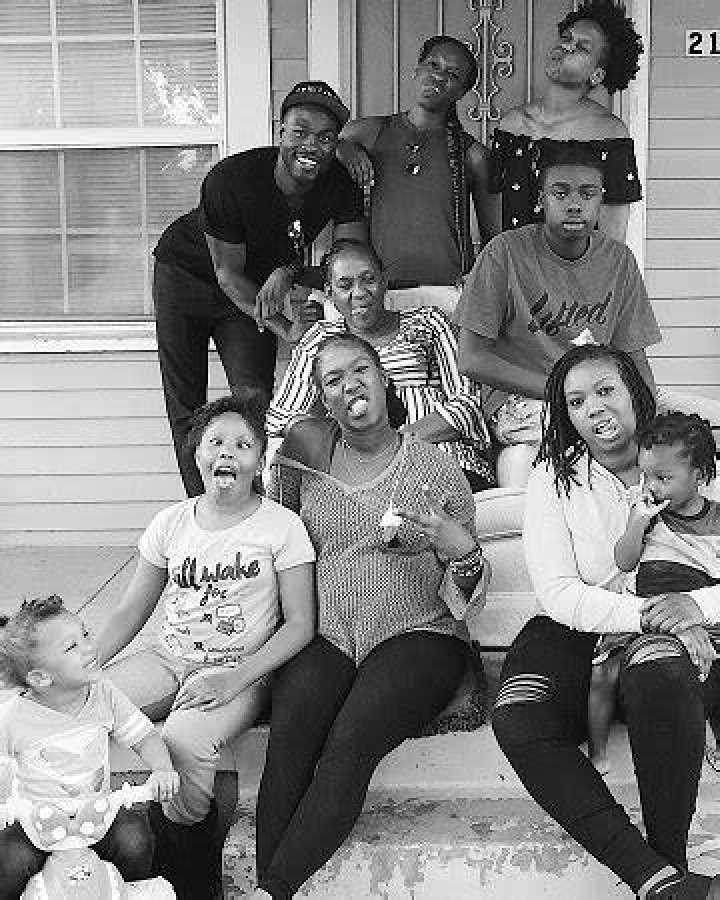 Yahya posing with his familyy members